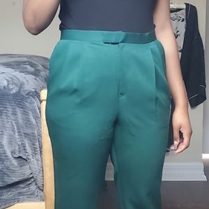 Green Emerald Pleated Trousers